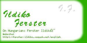 ildiko ferster business card